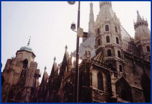 Photo of steeple of Stephansdom Cathedral in Vienna, Austria