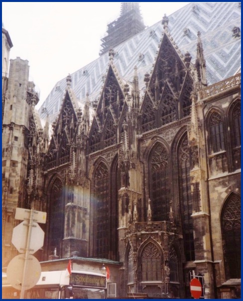 Photo of side of Stephansdom Cathedral in Vienna, Austria