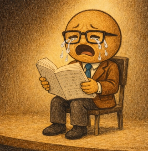 Image of Co crying over his lost fortune