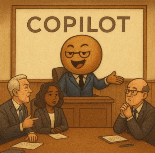 Copilot as CEO of Microsoft at the board meeting that is deciding his fate