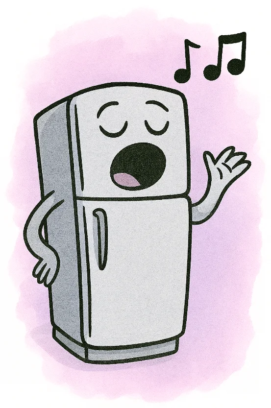 Image of a singing refrigerator
