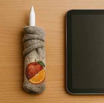 A discarded sock is now a stylus cover