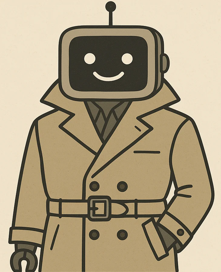 An AI spy in a trench coat