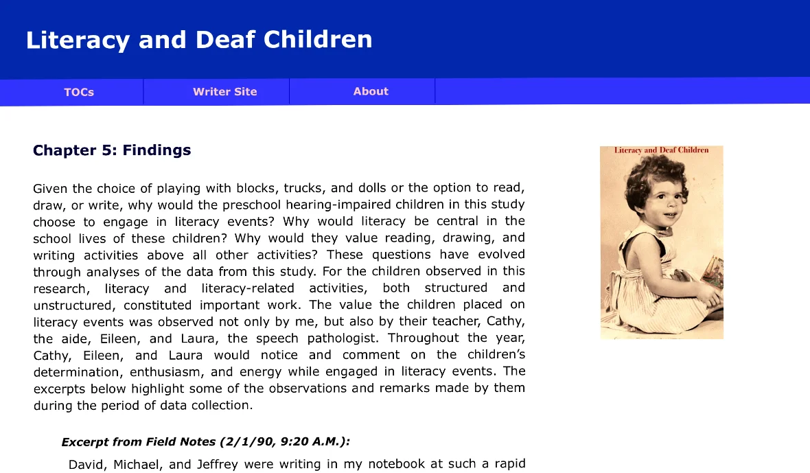 Emergent literacy of deaf book