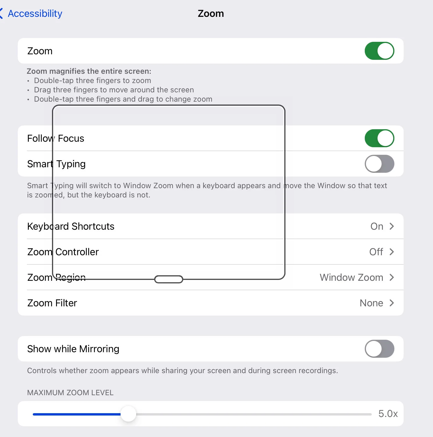 iPadOS 17 screen zoom settings