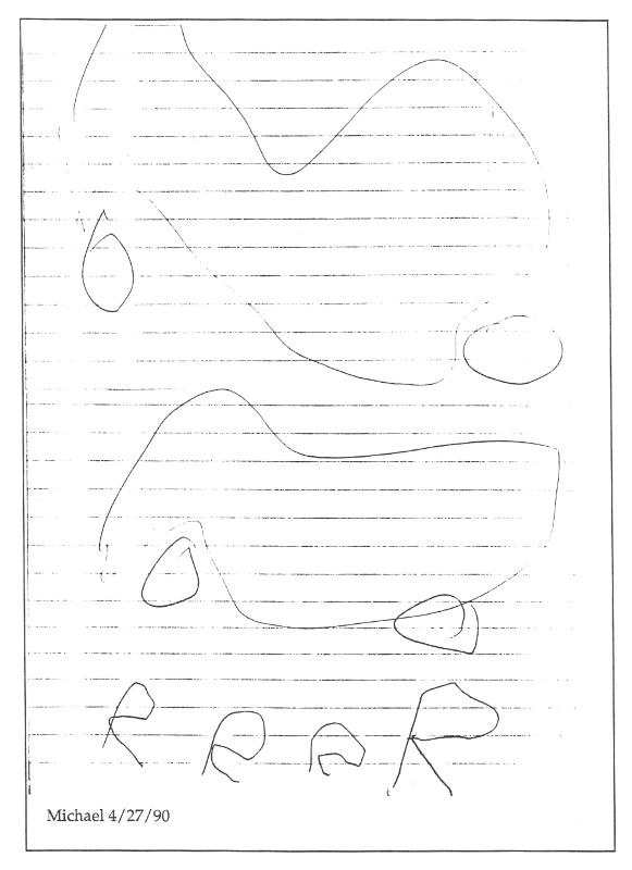 Michael's drawing and writing of car