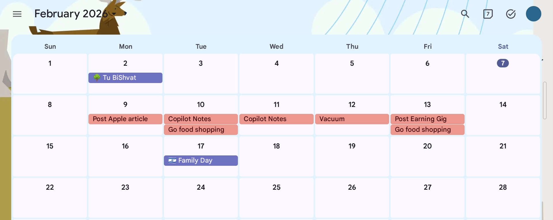 Calendar with items Gemini placed on it