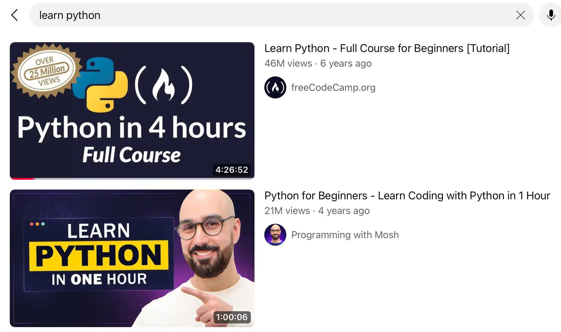 YouTube learning