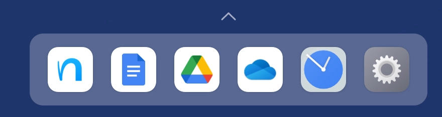 Lenovo task bar with apps and folders on it