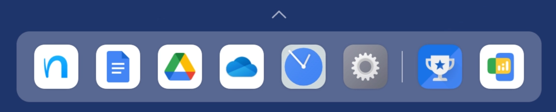 Lenovo task bar with recent apps added