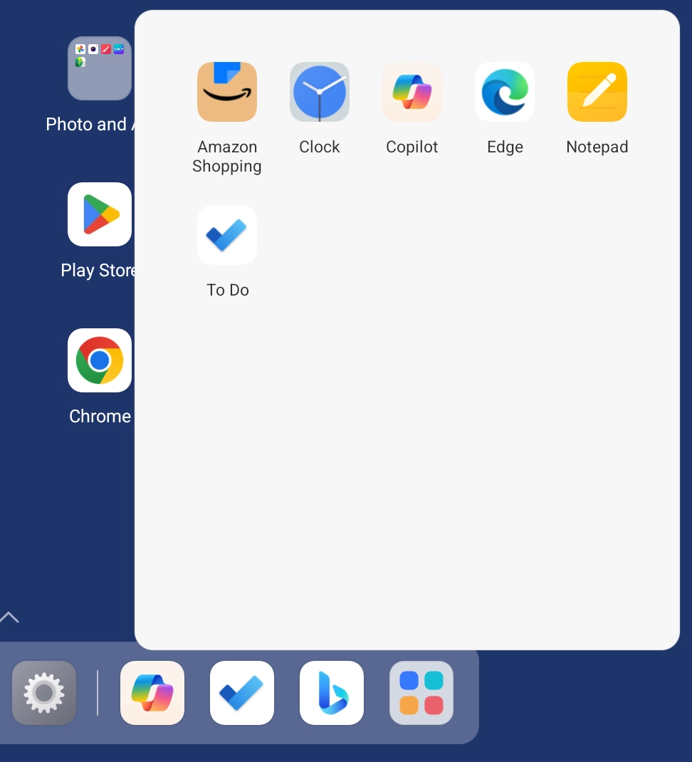 Lenovo sidebar panel with all apps shown