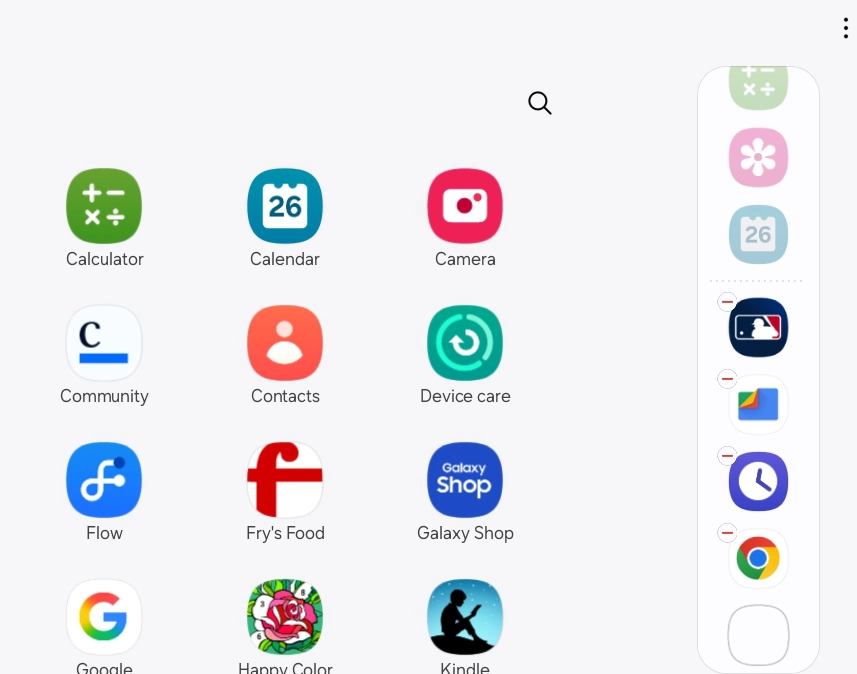 Edit panel for Samsung sidebar