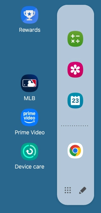 Samsung's apps edge panel