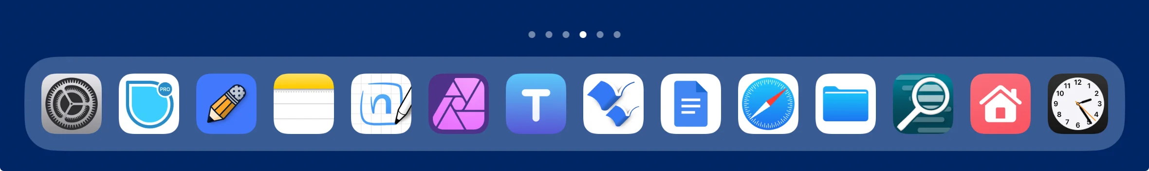 iPadOS 18 dock with apps and folders on it